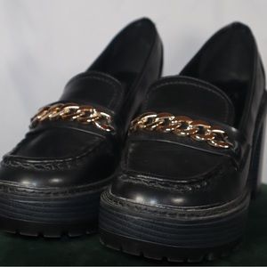 Chunky heeled loafers